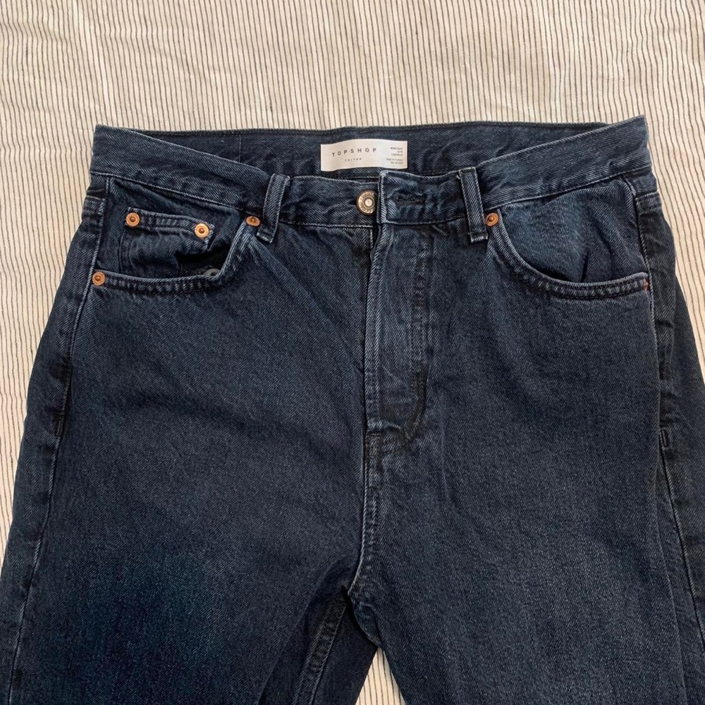 100% cotton straight leg jeans.